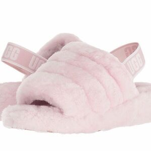 UGG Soft Pink Fluffy Slides